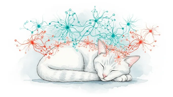 Neuroner i en bedøvet kat