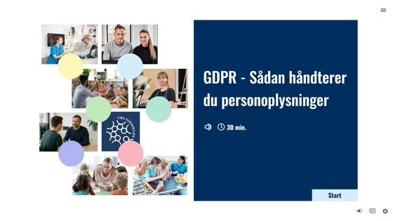 Startskærmen fra kurset GDPR i hverdagen