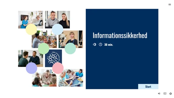 Startskærmen fra kurset Informationssikkerhed