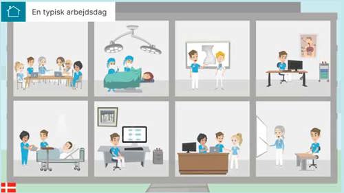 En typisk arbejdsdag animeret
