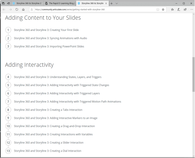 Eksempler på Tutorials til Articulate Storyline