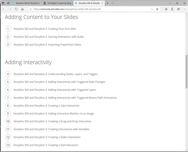 Examples of Tutorials for Articulate Storyline