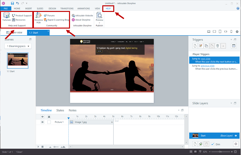 Articulate Storyline - hvor man kan få hjælp